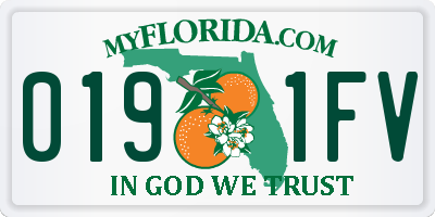 FL license plate 0191FV