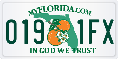 FL license plate 0191FX