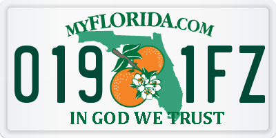 FL license plate 0191FZ
