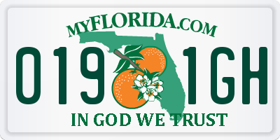 FL license plate 0191GH
