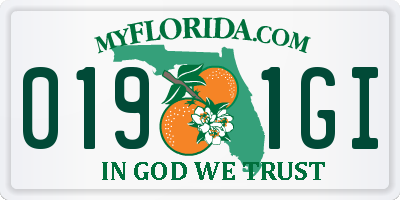 FL license plate 0191GI