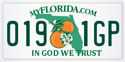 FL license plate 0191GP