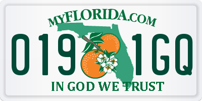 FL license plate 0191GQ