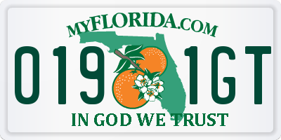 FL license plate 0191GT