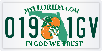 FL license plate 0191GV