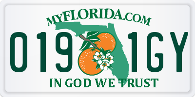 FL license plate 0191GY