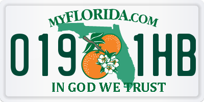 FL license plate 0191HB