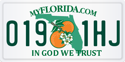 FL license plate 0191HJ