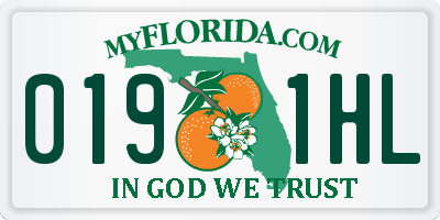 FL license plate 0191HL