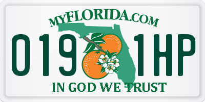 FL license plate 0191HP