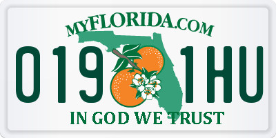 FL license plate 0191HU