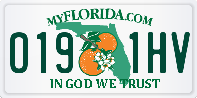 FL license plate 0191HV