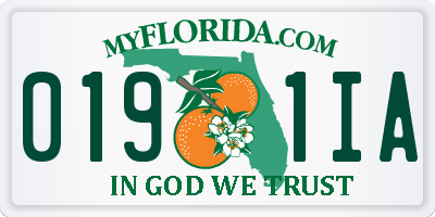 FL license plate 0191IA