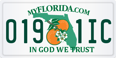 FL license plate 0191IC