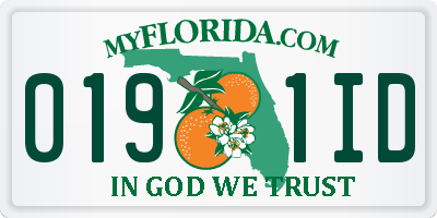 FL license plate 0191ID