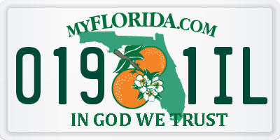 FL license plate 0191IL