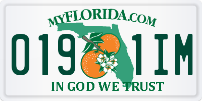 FL license plate 0191IM