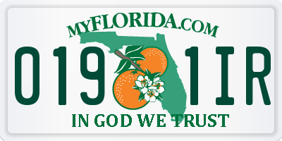 FL license plate 0191IR