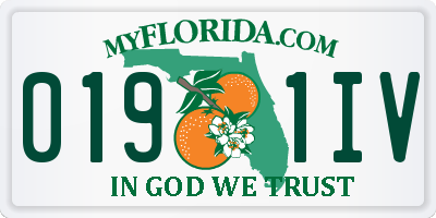 FL license plate 0191IV