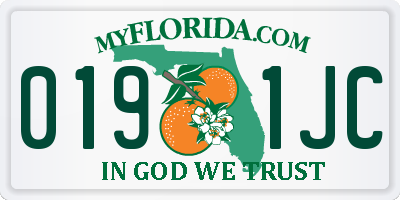 FL license plate 0191JC