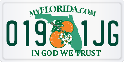 FL license plate 0191JG