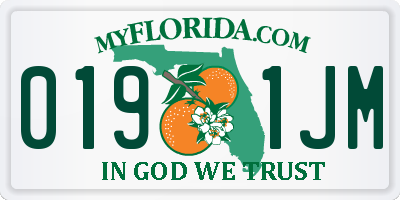 FL license plate 0191JM