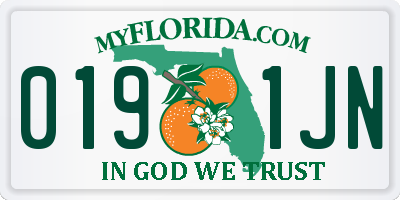 FL license plate 0191JN