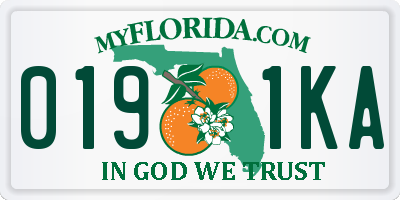 FL license plate 0191KA