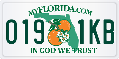FL license plate 0191KB