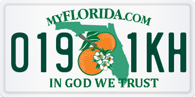 FL license plate 0191KH