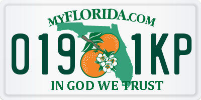 FL license plate 0191KP