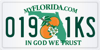 FL license plate 0191KS