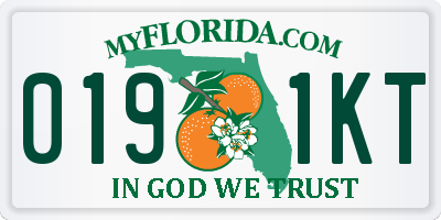 FL license plate 0191KT