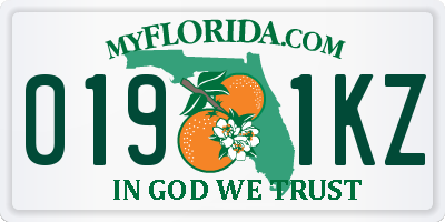 FL license plate 0191KZ