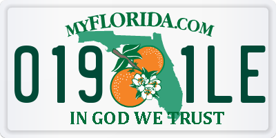 FL license plate 0191LE
