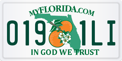 FL license plate 0191LI