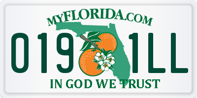 FL license plate 0191LL