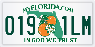 FL license plate 0191LM