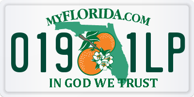 FL license plate 0191LP