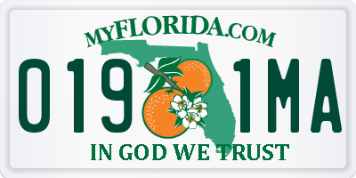 FL license plate 0191MA