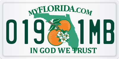 FL license plate 0191MB