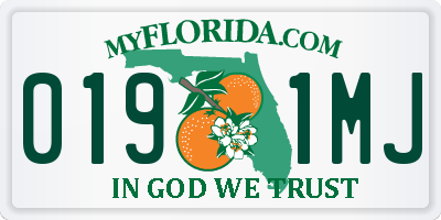 FL license plate 0191MJ