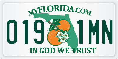 FL license plate 0191MN