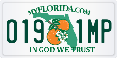 FL license plate 0191MP