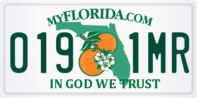 FL license plate 0191MR