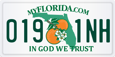 FL license plate 0191NH