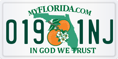 FL license plate 0191NJ