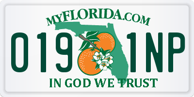 FL license plate 0191NP