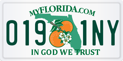 FL license plate 0191NY