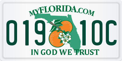 FL license plate 0191OC